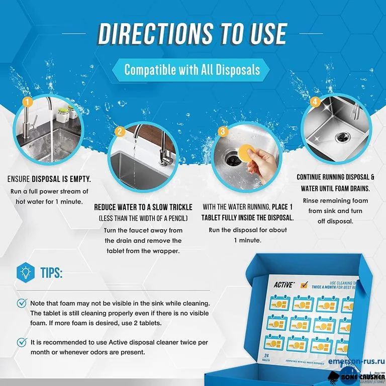 Чистящие таблетки для измельчителя DISPOSER CLEANER, (24 шт/упак)