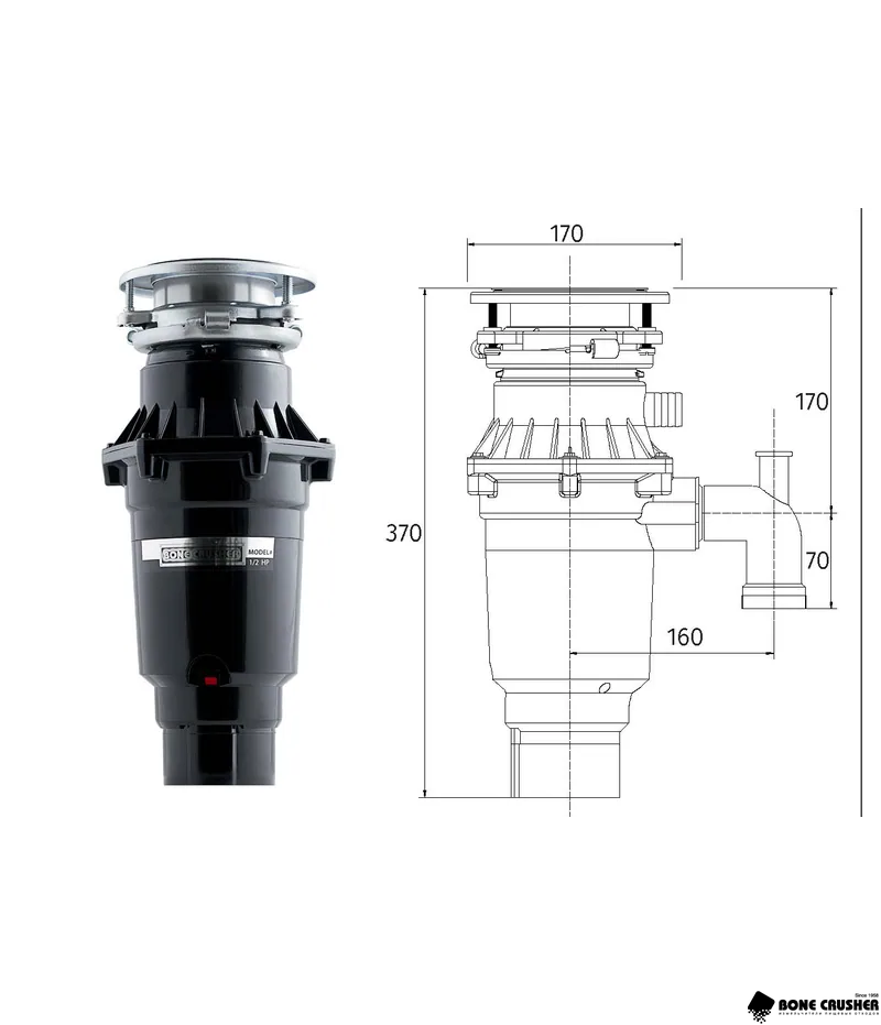 Измельчитель пищевых отходов Bone Crusher BC 810 Slim Line