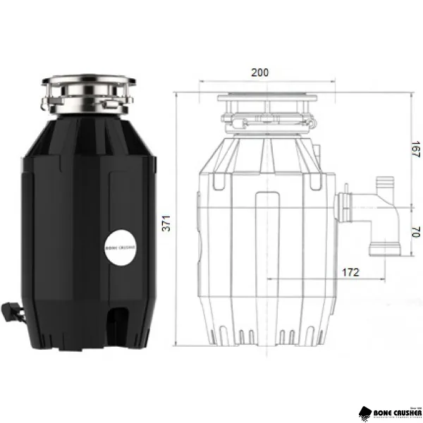 Измельчитель пищевых отходов Bone Crusher BC 910 + комплект труб