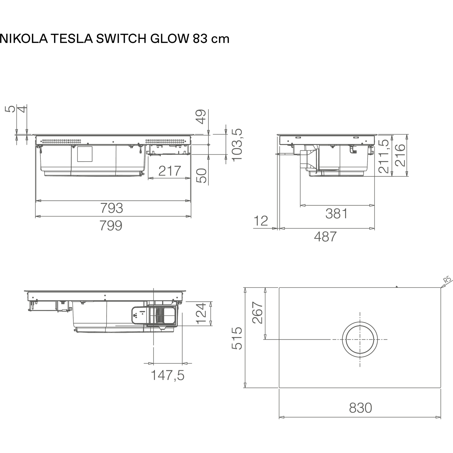 Варочная панель Elica NIKOLATESLA SWITCH GLOW EVO BL/A/83-PRF0196335