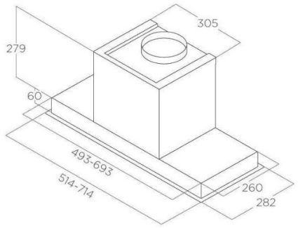 Вытяжка Elica HIDDEN 2.0 BL MAT/A/52-PRF0197740