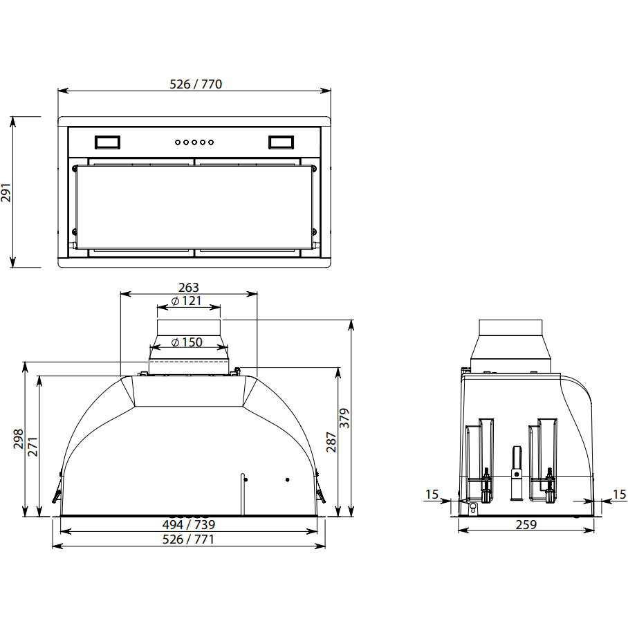 Вытяжка Falmec CBIN70.E10#ZZZN460F