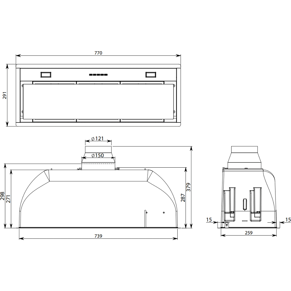 Вытяжка Falmec CBIN70.E9P2#ZZZ3460F