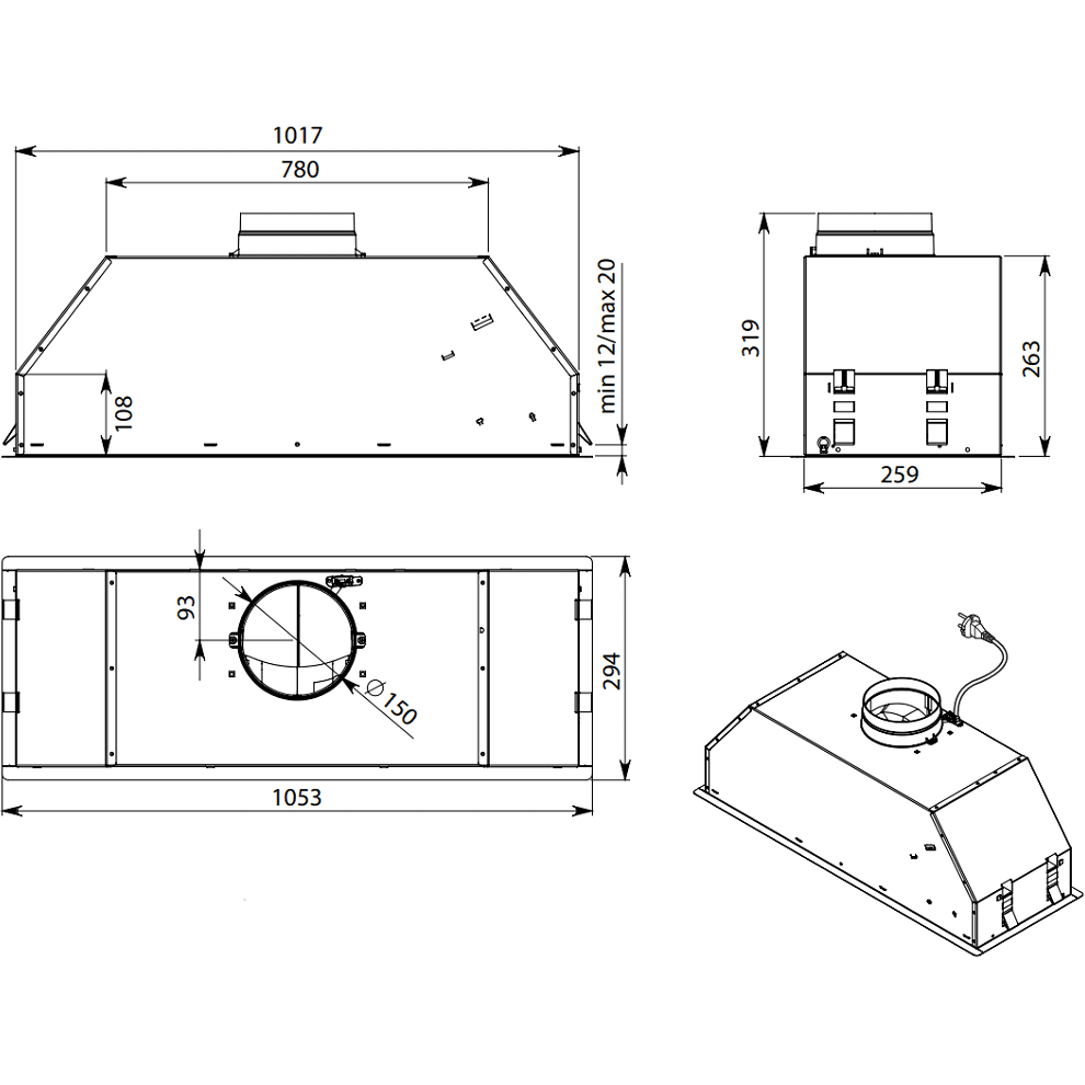 Вытяжка Falmec CGIW05.E26P2#EUN490F