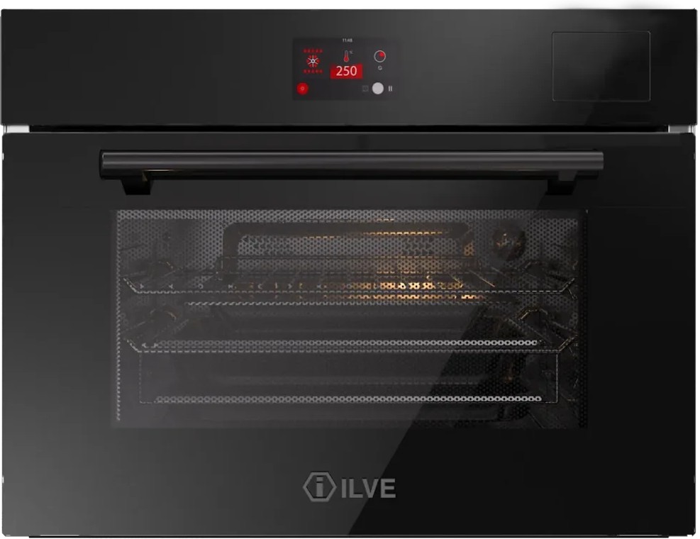 Духовой шкаф ILVE 645GHSW1/BK глянцевый черный (фурн. матовый черный)