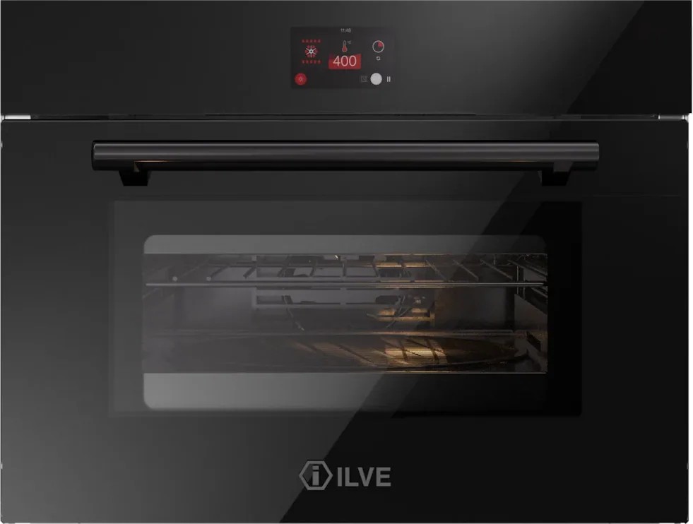 Духовой шкаф ILVE 645GTZ41/BK глянцевый черный (фурн. матовый черный)