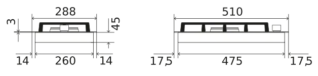 Газовая варочная поверхность ILVE HCS30CK/SS нержавеющая сталь (фурн. сатинированная сталь)