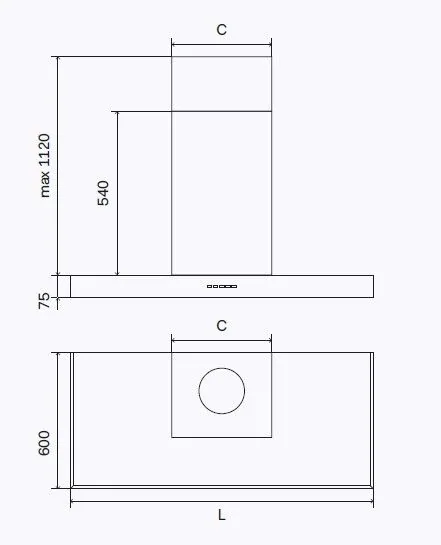 Кухонная вытяжка ILVE AGK120/SS