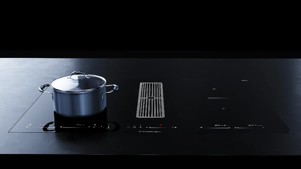 Индукционная варочная панель с вытяжкой KMI 8590.0 SR нержавеющая сталь